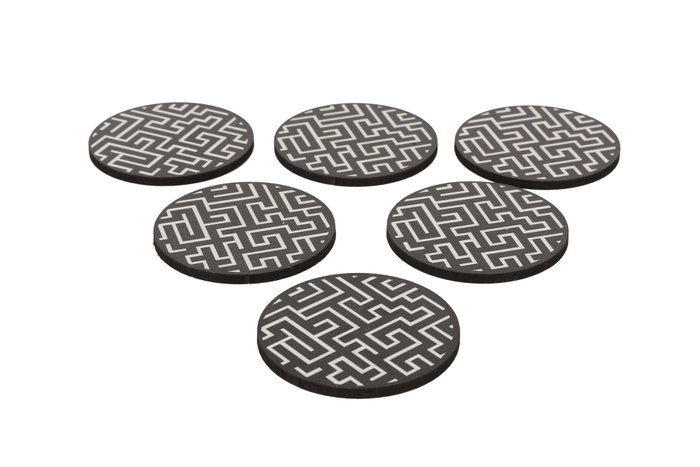 Hermia PLT0232 Salvamanteles de Madera (6 Piezas) 9 cm de Diámetro, Elegantes y Naturales para tu Mesa